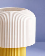 Close-up of the pleated shade on the Nubo lamp
