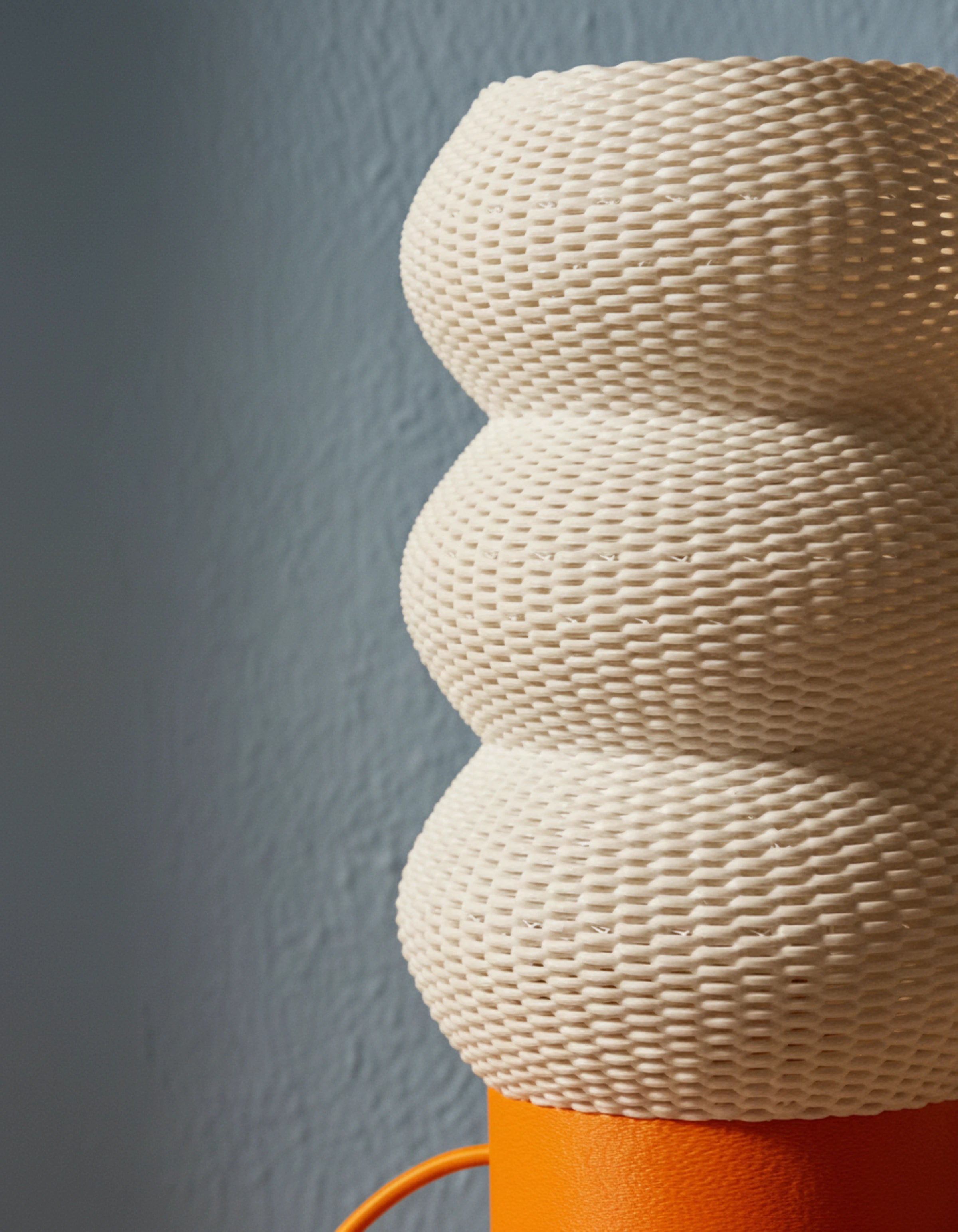 Close-up of the 3D-printed texture on the Soma lamp shade