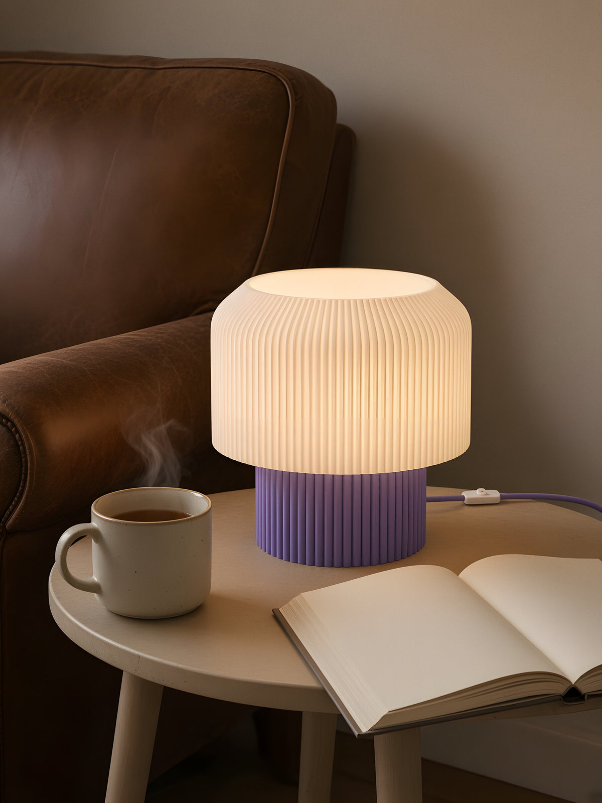 Nubo in Purple: at home, next to a reading chair