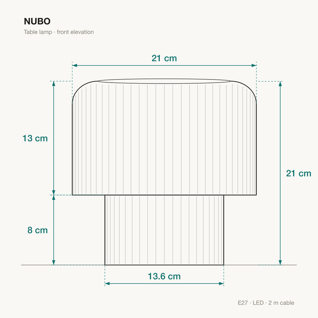 Nubo dimensions: 21 cm wide and 21 cm tall