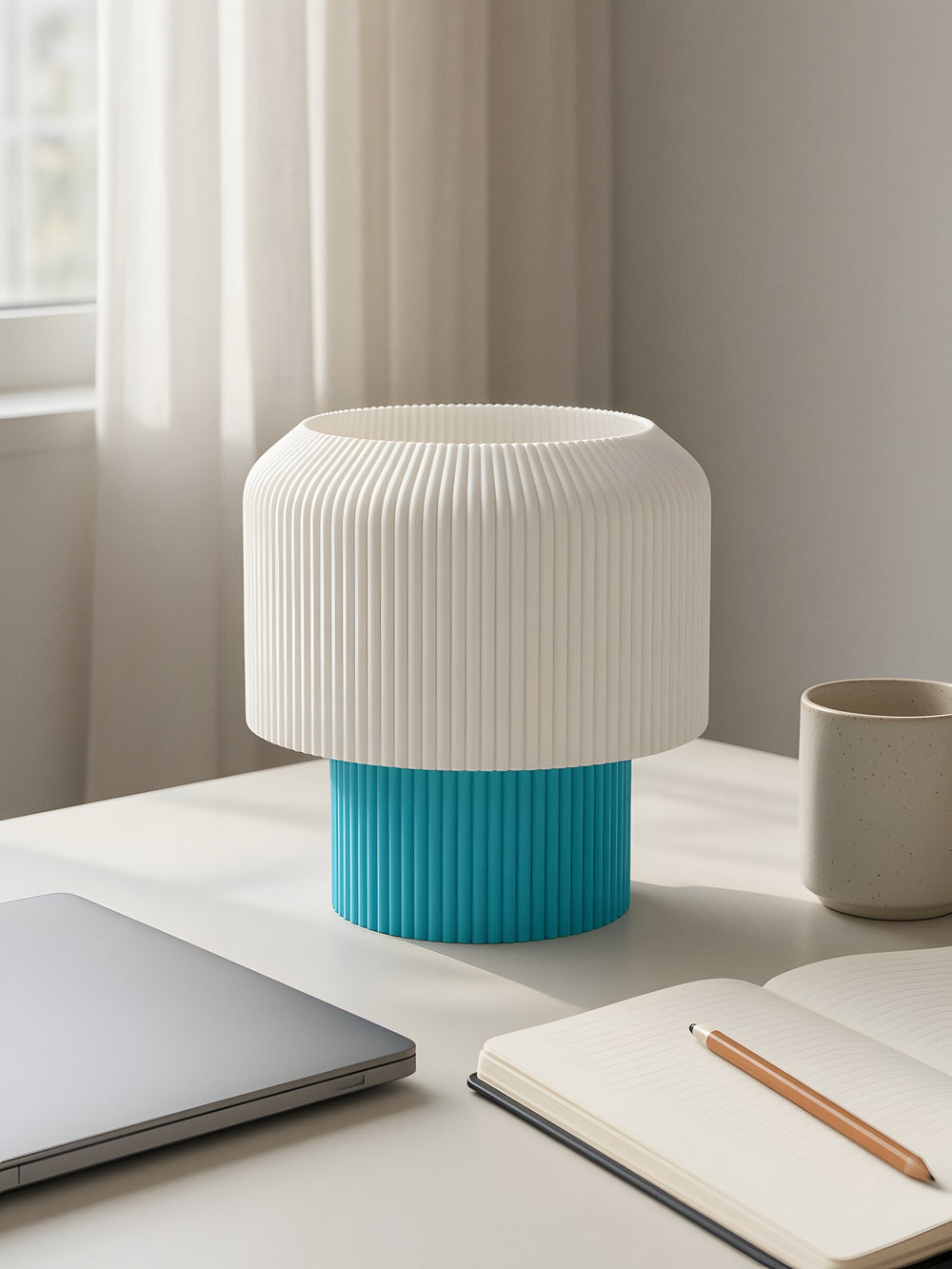 Nubo in Light Blue: at home, on a home office desk
