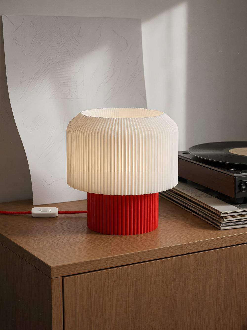 Nubo in Red: at home, on a living room sideboard
