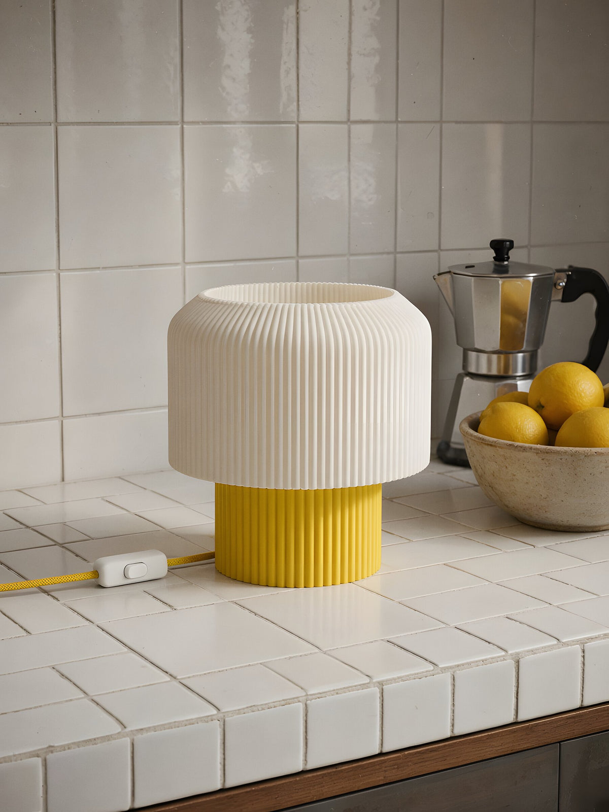Nubo in Yellow: at home, on a kitchen counter