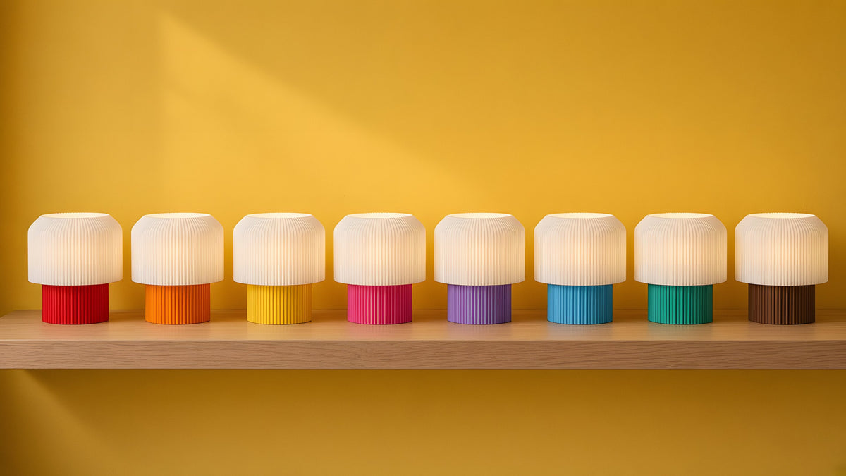 Nubo in all eight colors, switched on